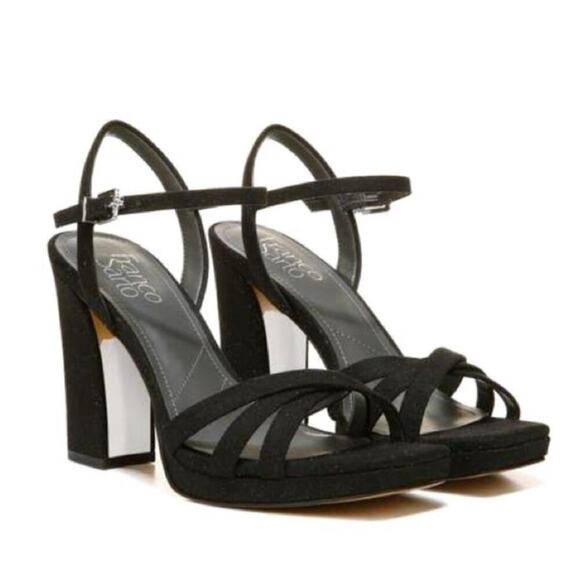 Franco Sarto NWOB Damilis Platform Sandal Heels In Black Size 6.5 - Picture 1 of 7